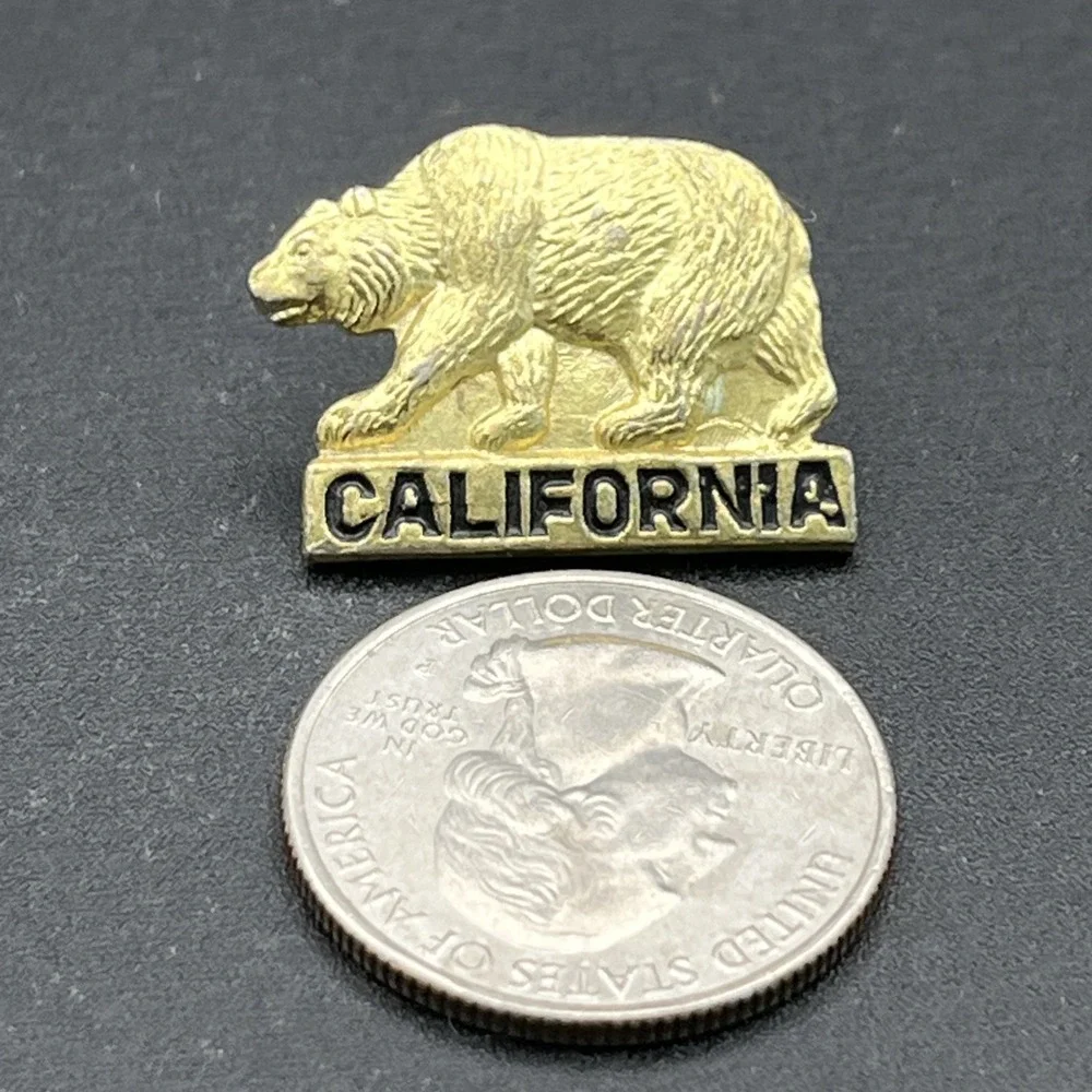 Bear‎ State Of California USA Gold Tone Lapel Hat Pin
